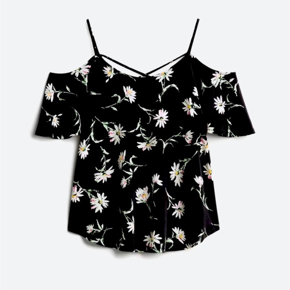 Kaileigh Stitch Fix Valette Back Detail Cold Shoulder Knit Top Printed Blouse - Picture 1 of 6